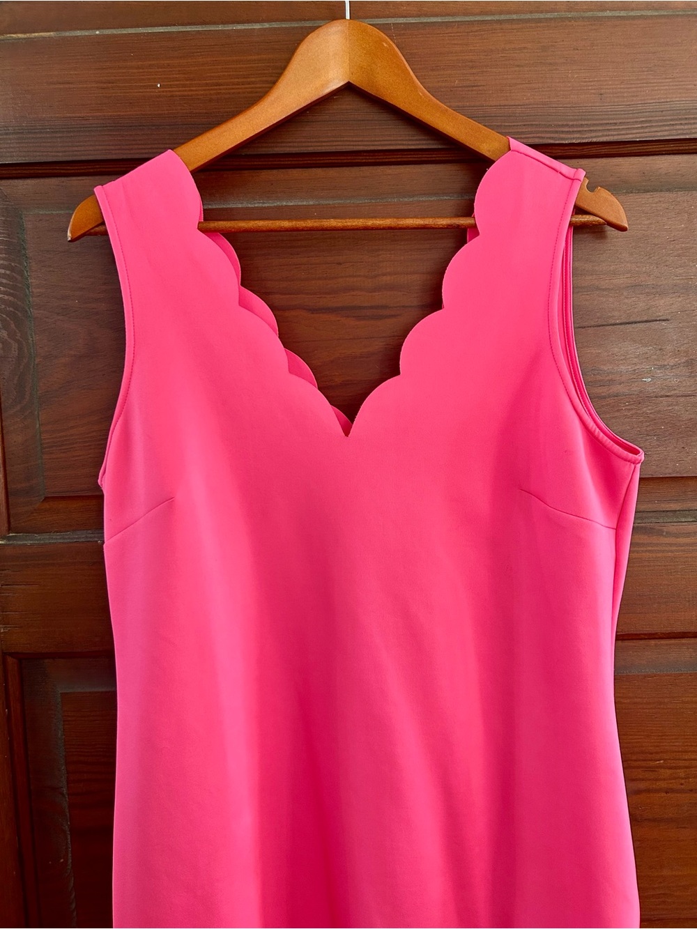 Lilly Pulitzer Girls' Scallop V-Neck Shift Dress - Hot Pink - Picture 4 of 10